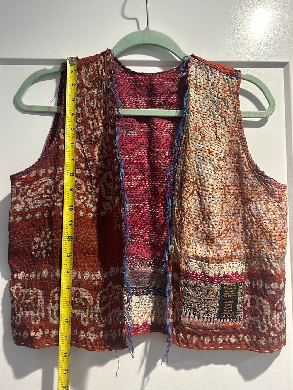 Reversible silk vest